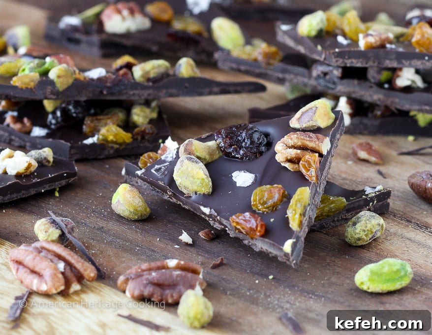 Salted Chocolate Cherry Pistachio Pecan Bark Recipe 2 Salted Chocolate Cherry Pistachio Pecan Holiday Bark Recipe | An easy Christmas treat to share or to keep! It's so delicious you might not want to share!