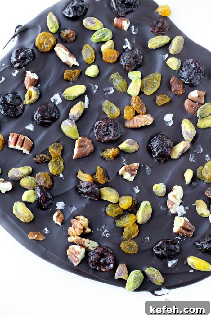 Salted Chocolate Cherry Pistachio Pecan Bark Recipe 3 Salted Chocolate Cherry Pistachio Pecan Holiday Bark Recipe | An easy Christmas treat to share or to keep! It's so delicious you might not want to share!