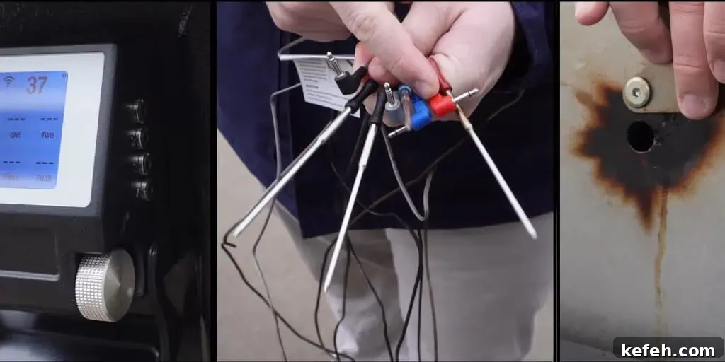 probe images showing ports, color coding, and entry into grilling chamber