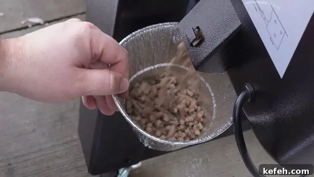 pellet dump at back of grill