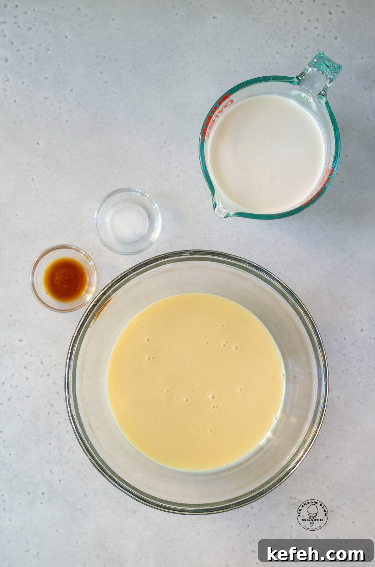 The four ingredients needed to make no-churn mexican vanilla ice cream