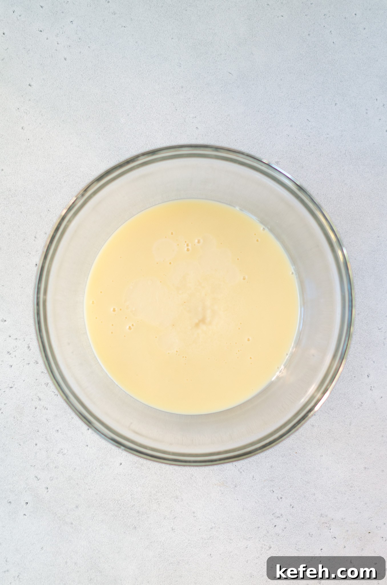 sweetened condensed milk in a bowl