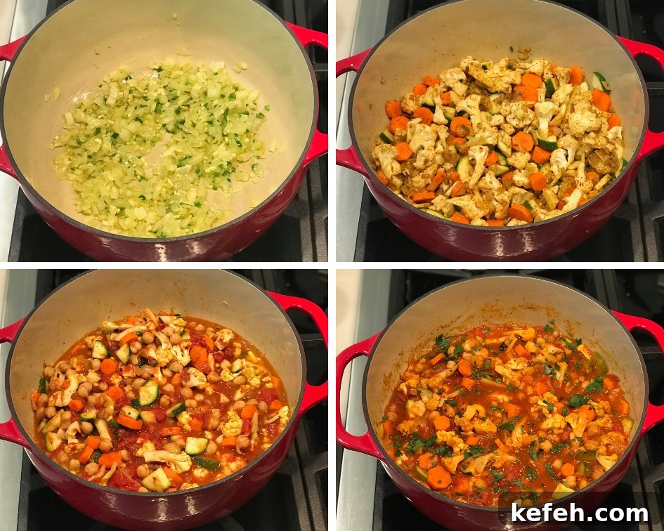 Spiced Chickpea Stew + Veggies