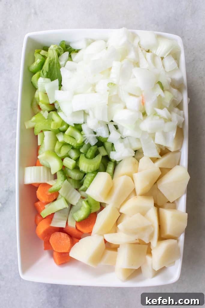 Creamy Split Pea Soup Recipe with Ham and Carrots 5 chopped vegetables