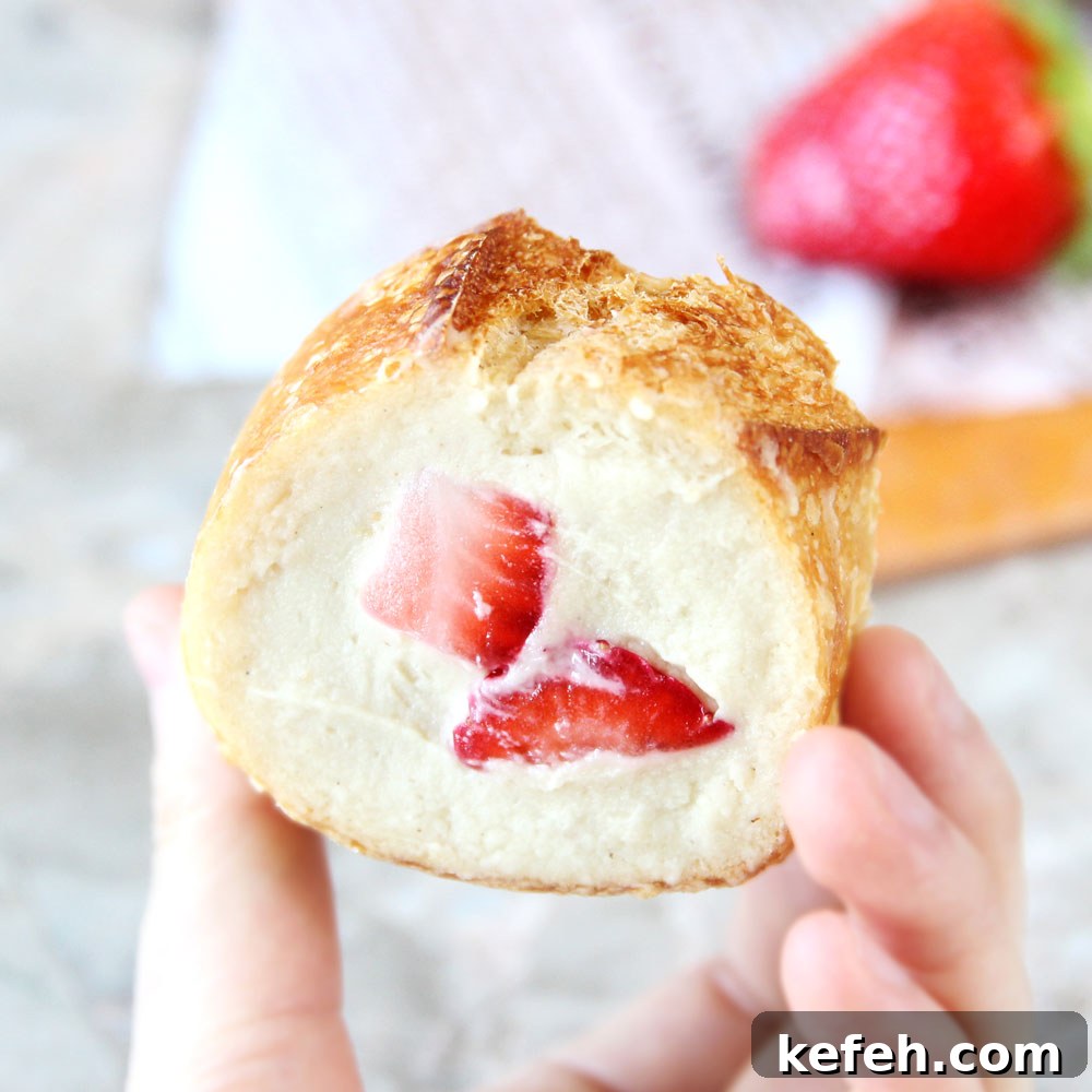 How to Make Healthy Strawberry & Cream Stuffed French Bread