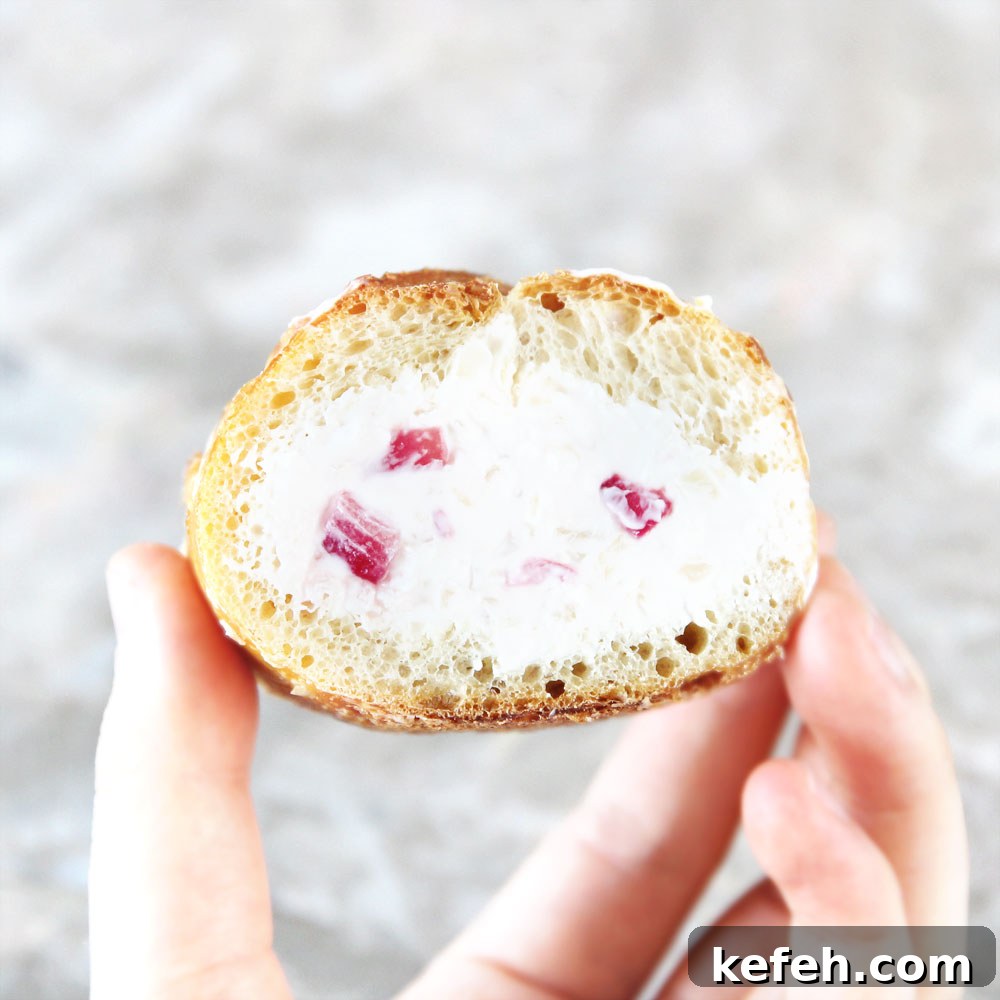 appetizer cauliflower cream cheese filled baguette