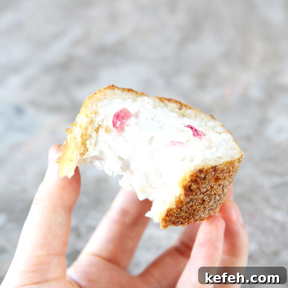 cauliflower cream cheese filled baguette