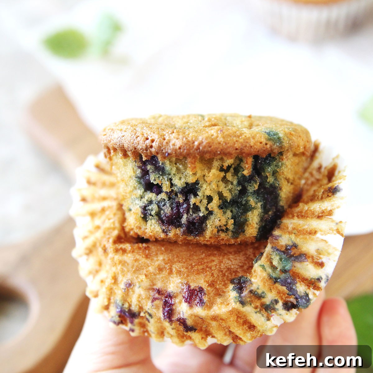 Paleo Cauliflower Blueberry Muffins Made in the Food Processor