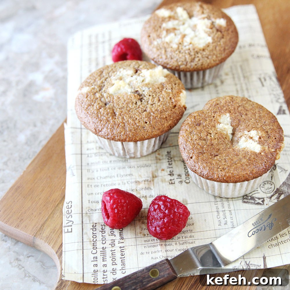 Cauliflower Raspberry Muffins with Almond Flour Streusel