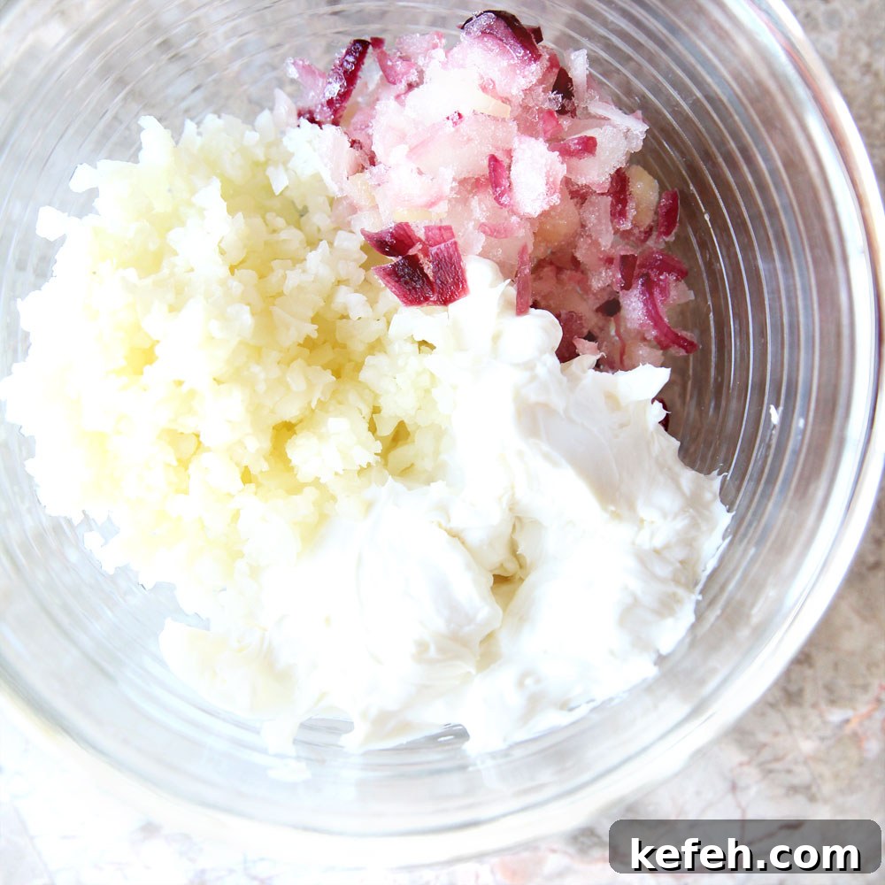 cauliflower cream cheese mixture