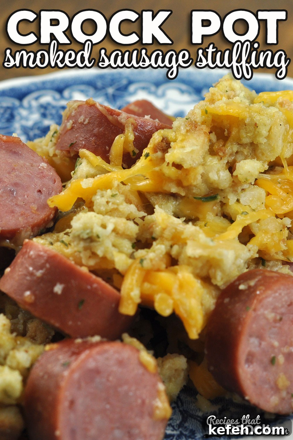 Smoked Sausage Stuffing Made in the Crock Pot 3 Smoked Sausage Crock Pot Stuffing portrait