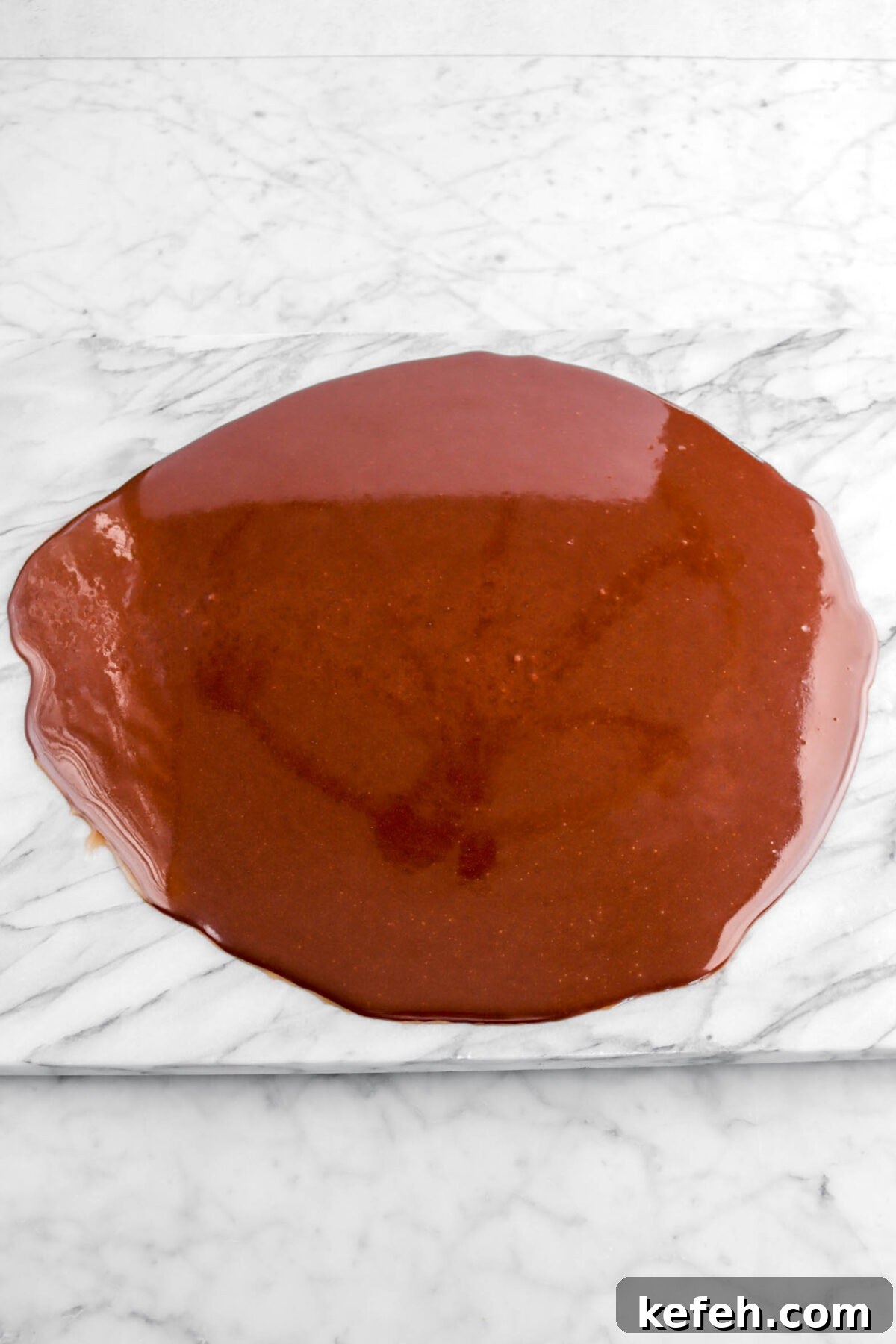 chocolate mixture on marble board.