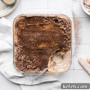 Hojicha Cocoa Tiramisu Recipe: Silky Layers with Roasted Tea Flavor 2 Hojicha tiramisu with a scoop taken out