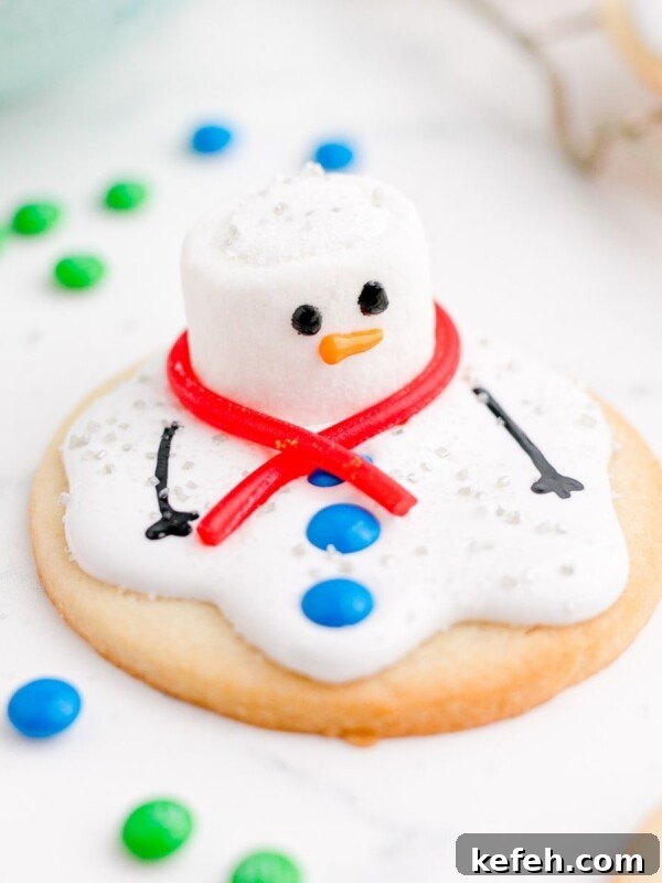 Chewy Cowboy Cookies with Oats, Chocolate & Pecans 16 picture of a melted snowman cookie on a table