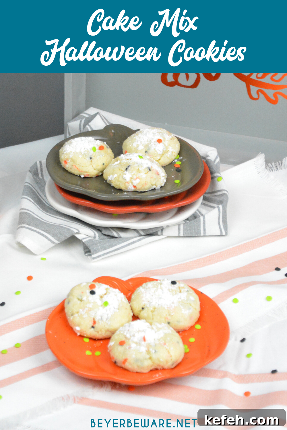 Tray of Halloween-themed cookies.