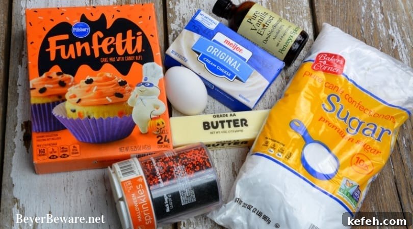 Cake Mix Halloween Cookies are a sweet combination of the funfetti cake mix with cream cheese, butter, vanilla, and eggs to form the softest cookies everyone will love.