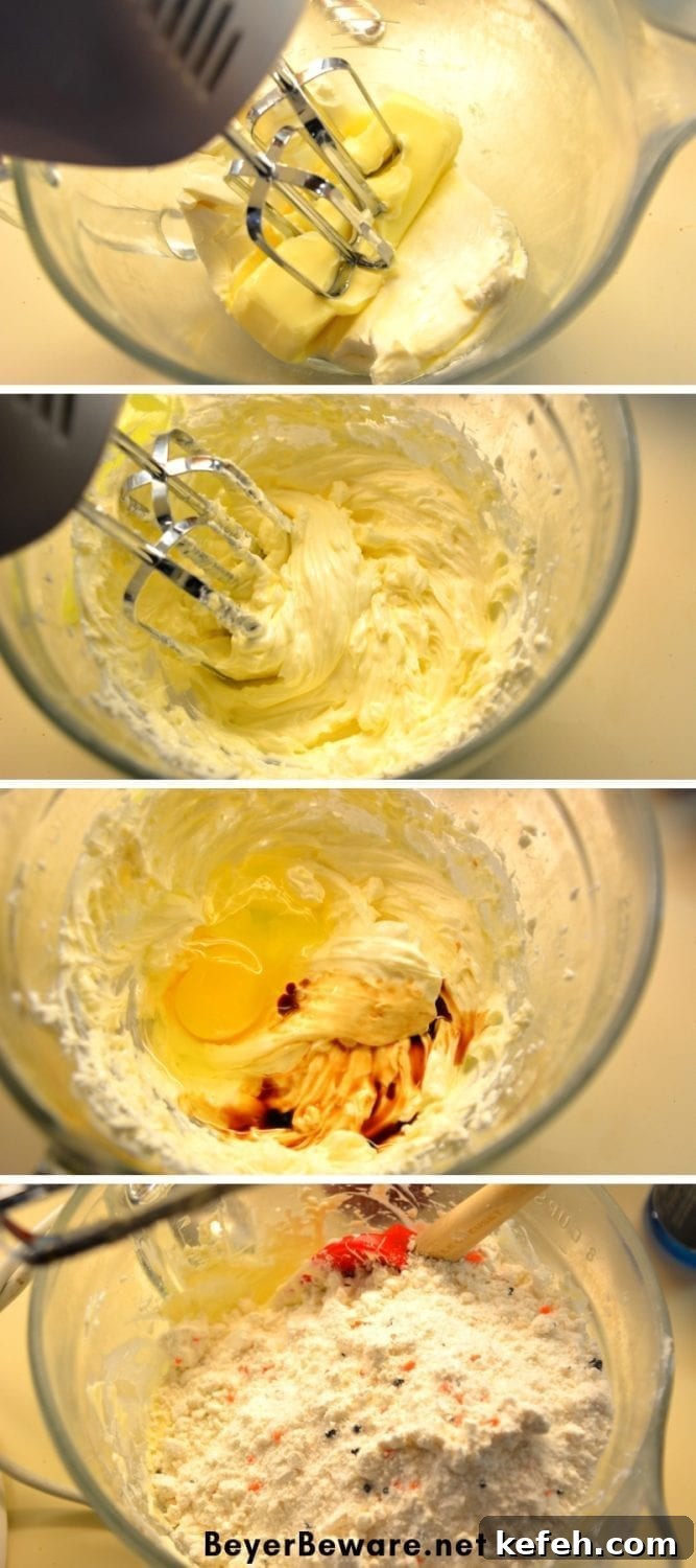 Mixing the dough for gooey butter cookies.