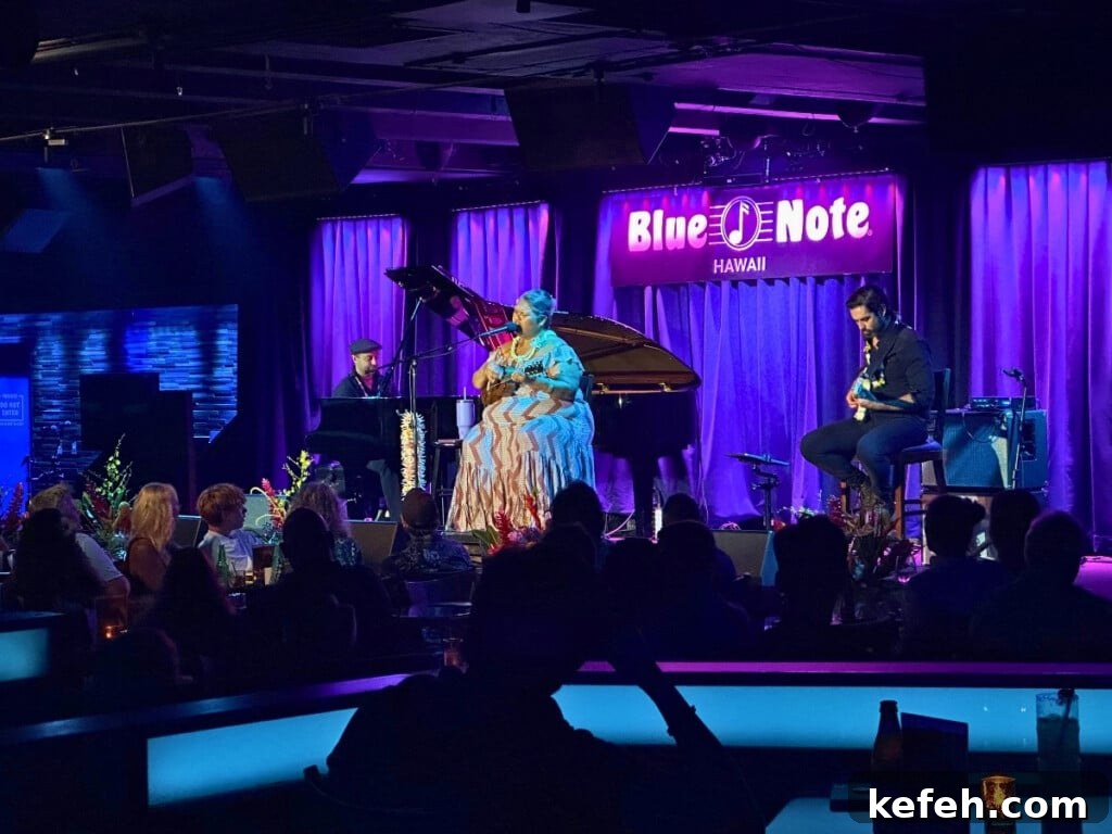 100+ Waikīkī Activities: Local Favorites and Insider Tips 7 Paula Fuga performing on stage at the Blue Note Hawaii in Waikīkī.