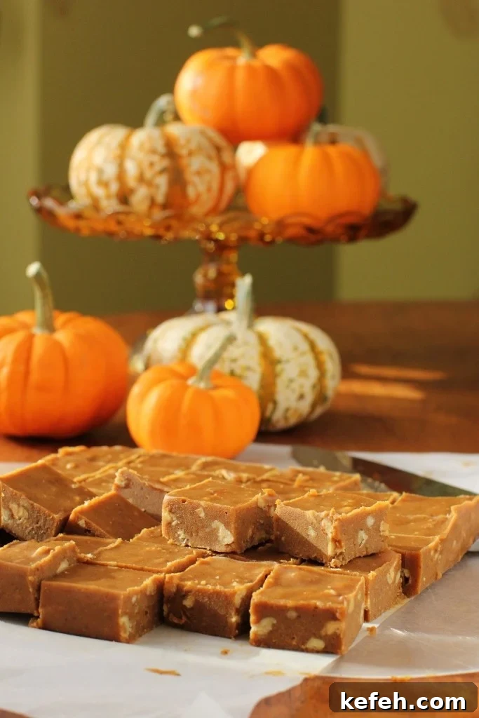 Luscious creamy Pumpkin Freezer Fudge