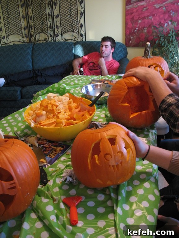 Pumpkin Carving Party - time to rest
