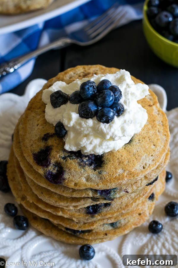 Fluffy Whole Wheat Buttermilk Pancakes Recipe 6 Whole Wheat Blueberry Buttermilk Pancakes