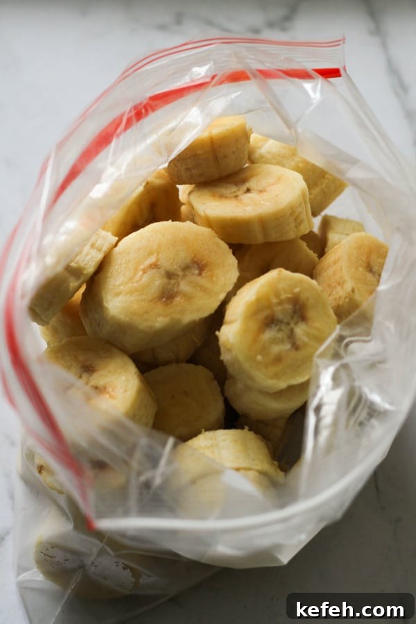banana slices in a ziplock bag.
