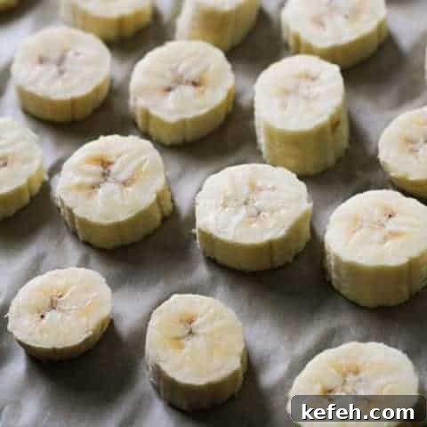 banana slices on a baking tray.