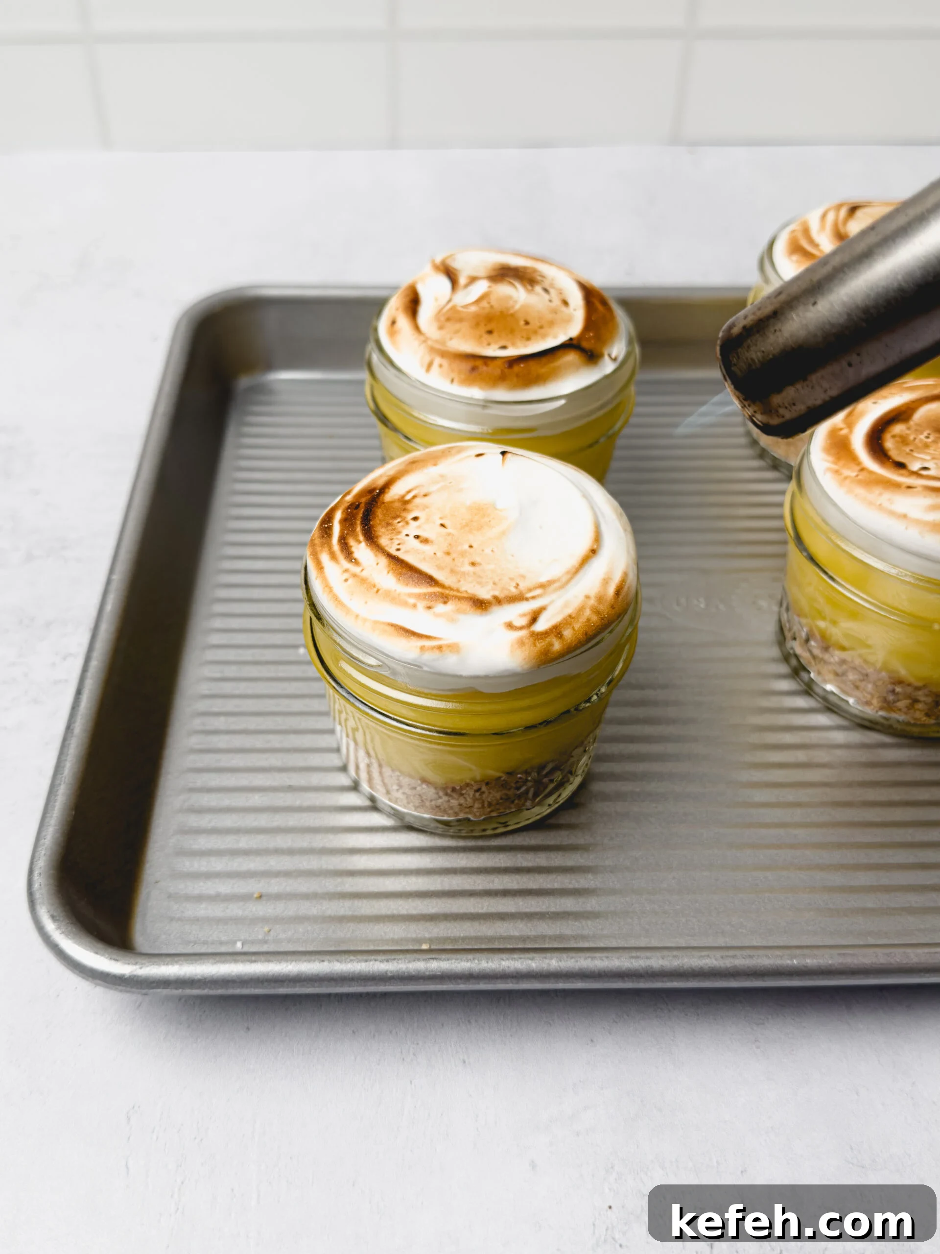 Assembled lemon meringue cups