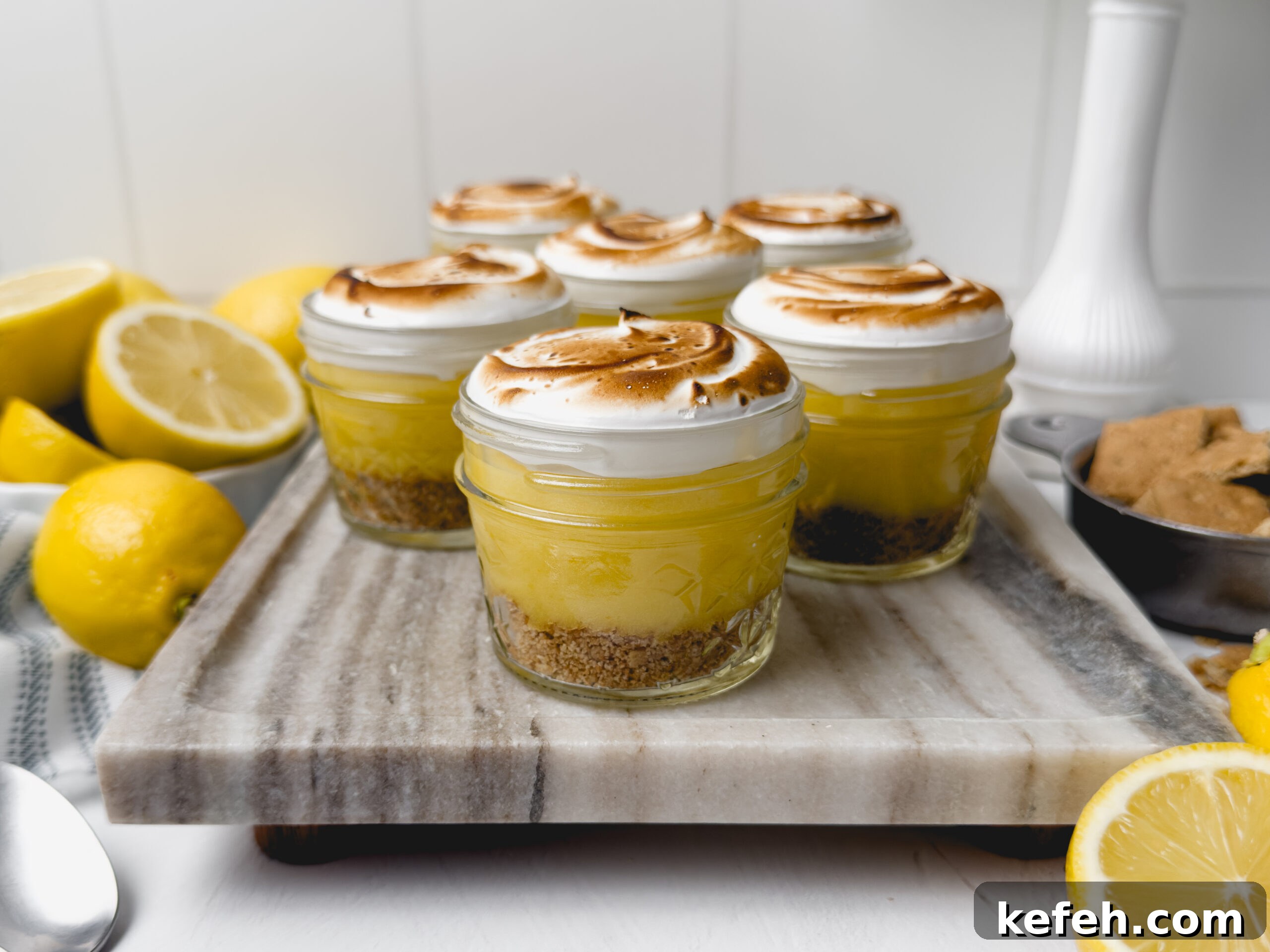 Lemon meringue cups ready to serve