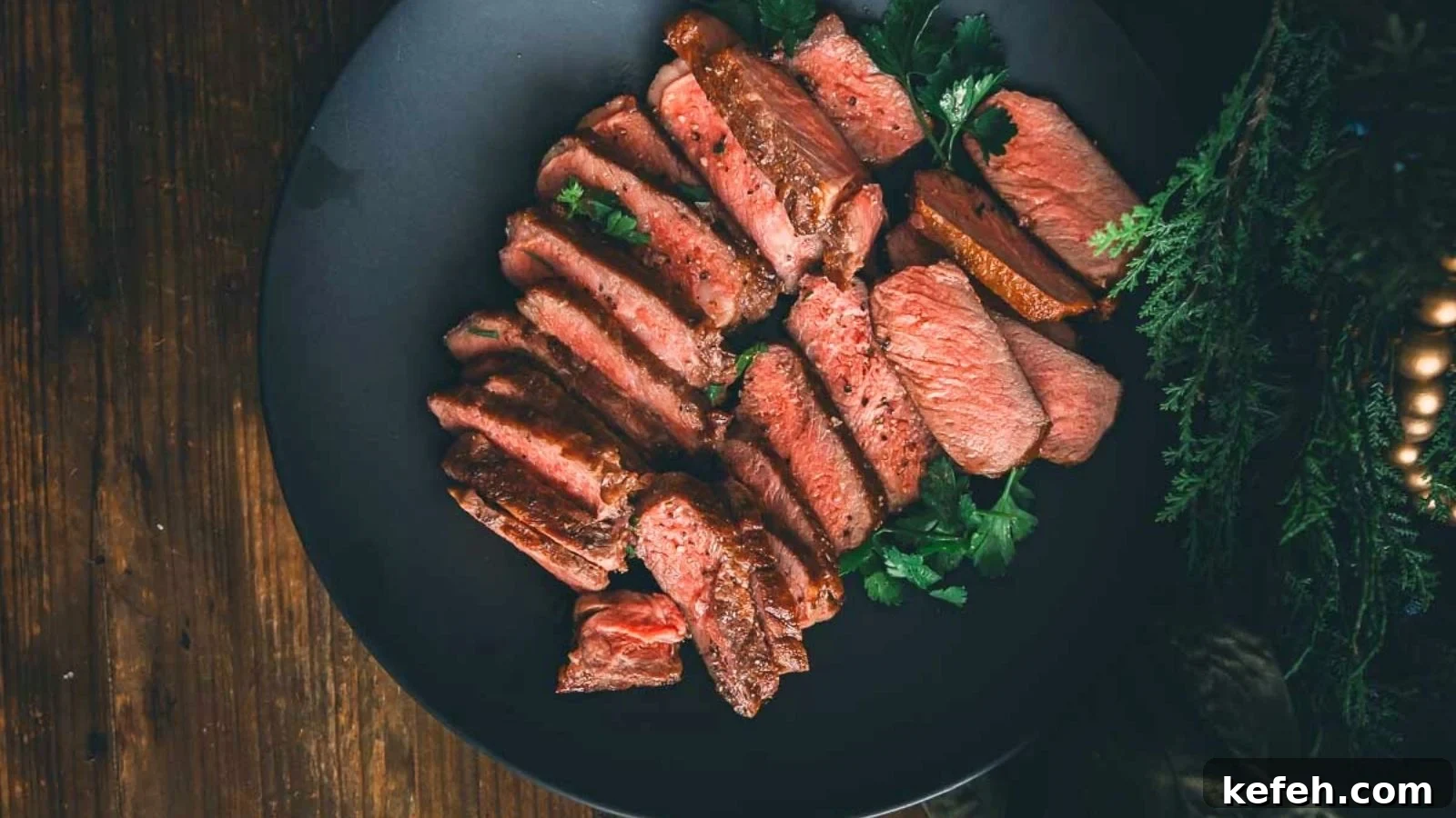 17 Budget-Friendly Steak Recipes to Feed a Crowd Without Breaking the Bank 6 Sous vide New York strip steaks seared dark and sliced to reveal uniform medium-rare centers.