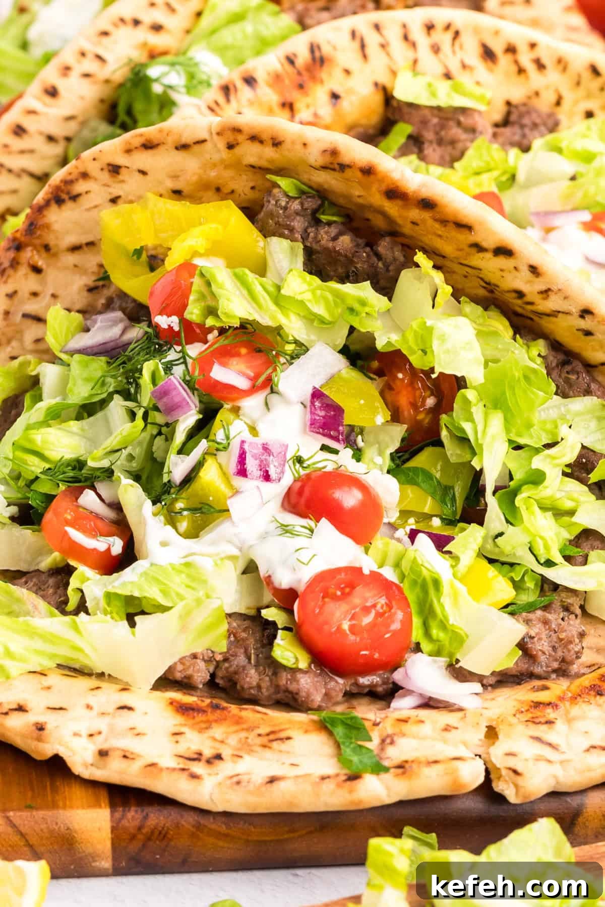 Close up for a Smash Burger Taco with Crispy Edges 