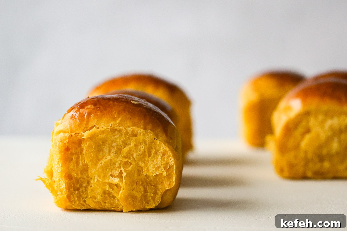 Pumpkin bread buns.