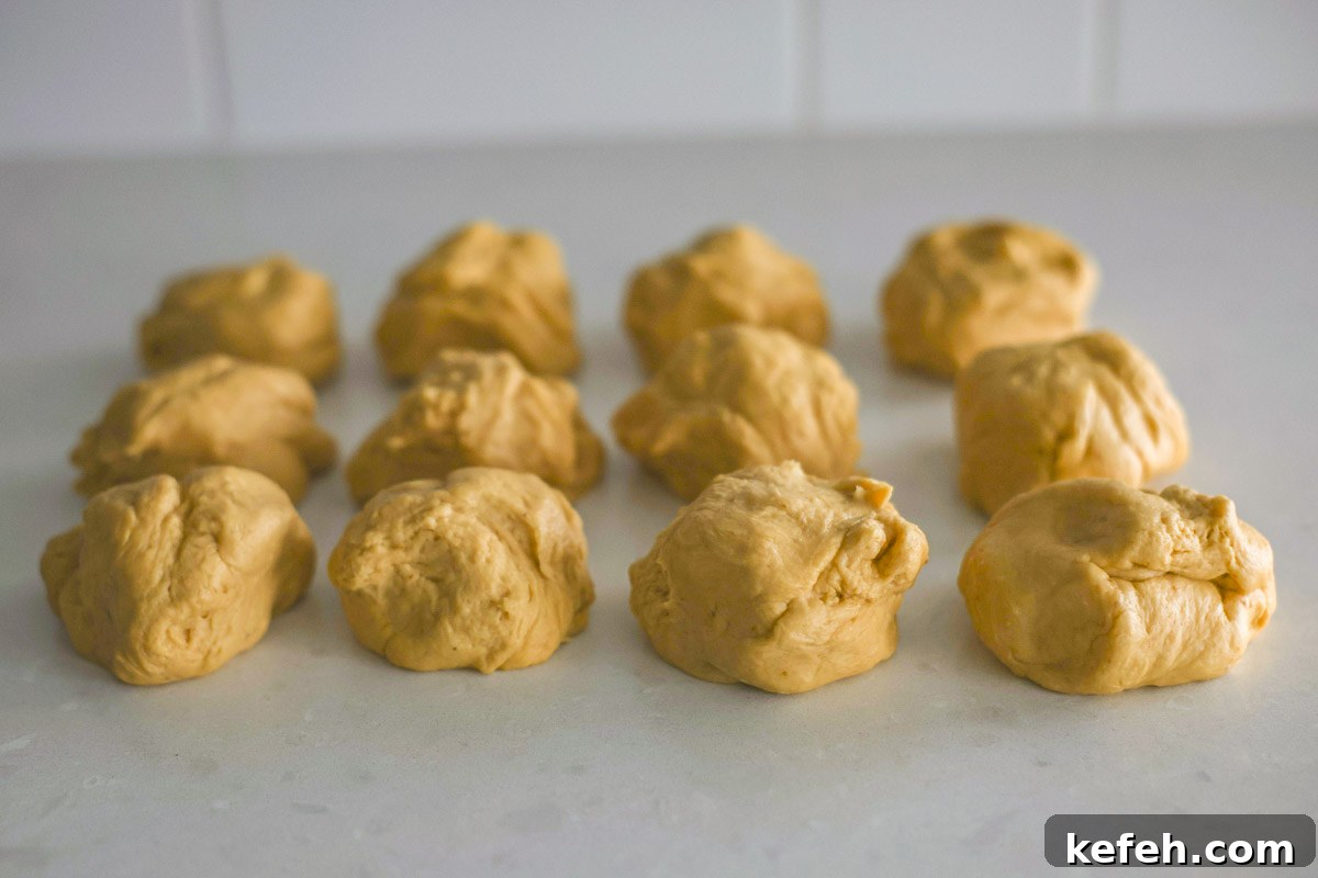 12 pieces of dough.