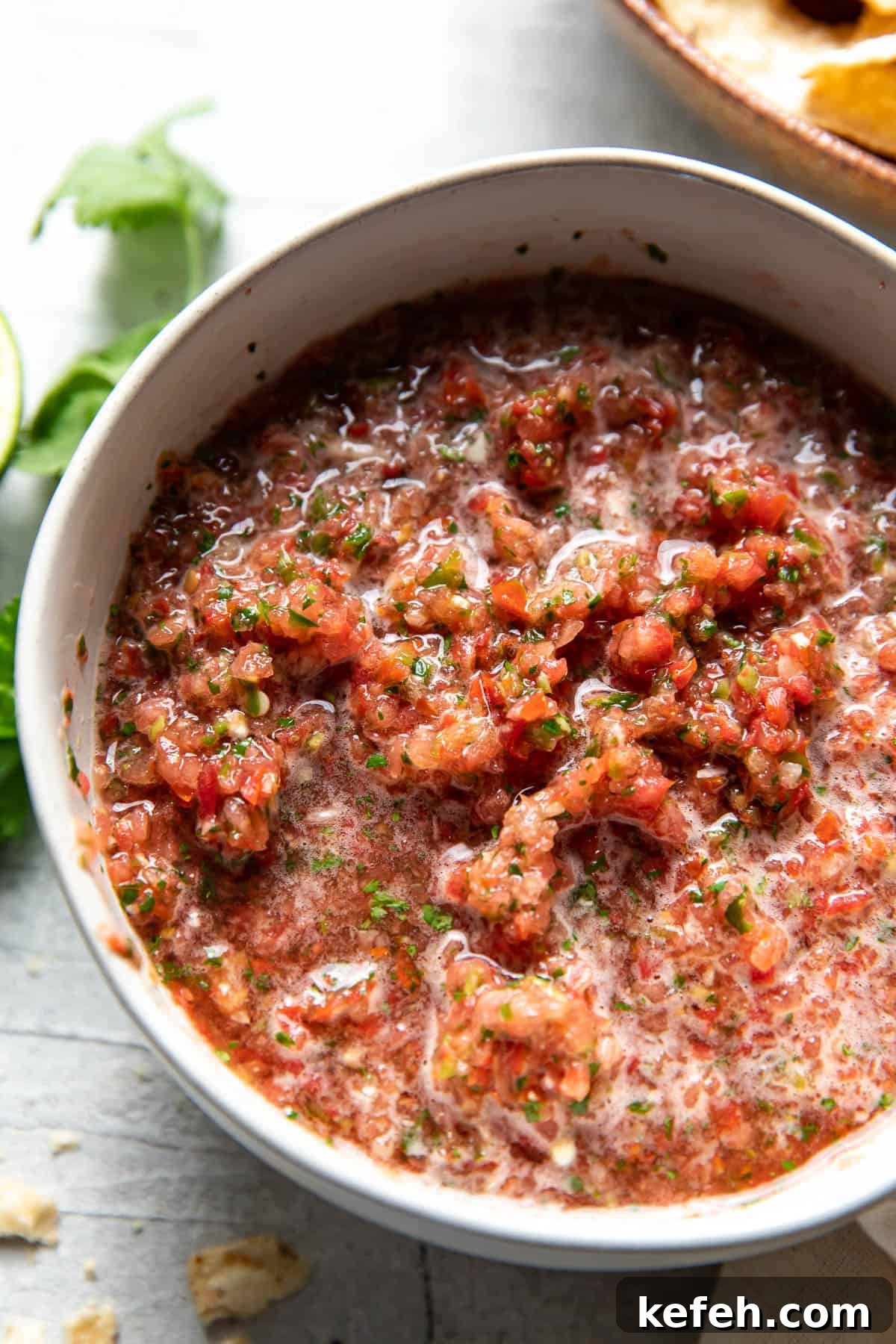salsa fresca in a bowl.