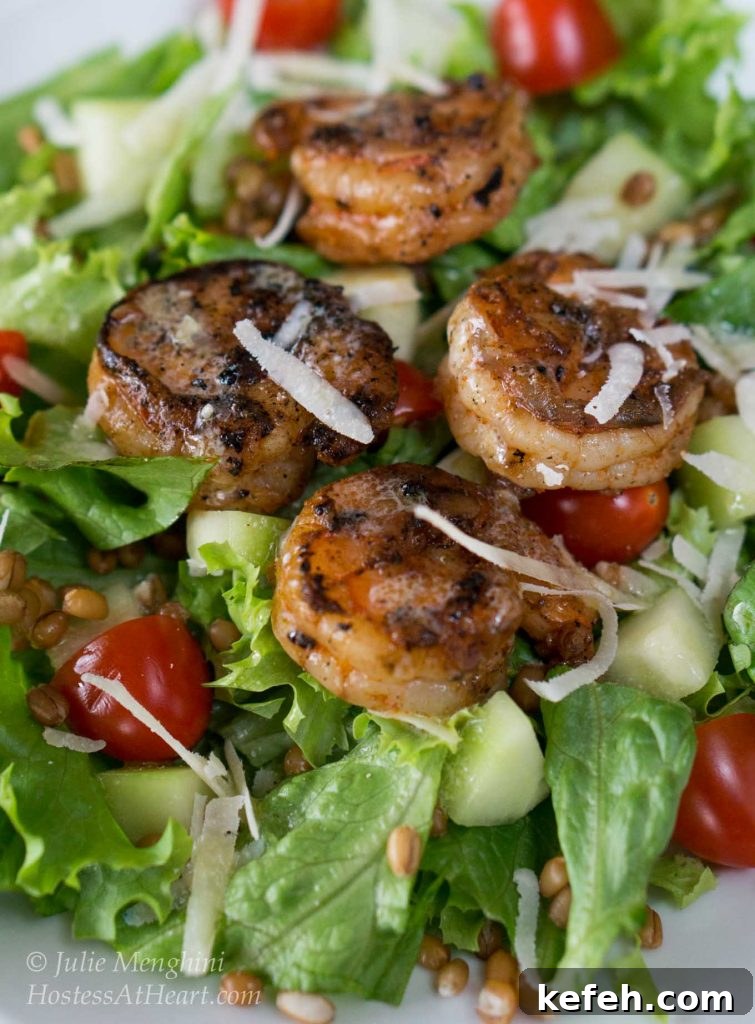 Grilled Shrimp Salad with Wheat Berries