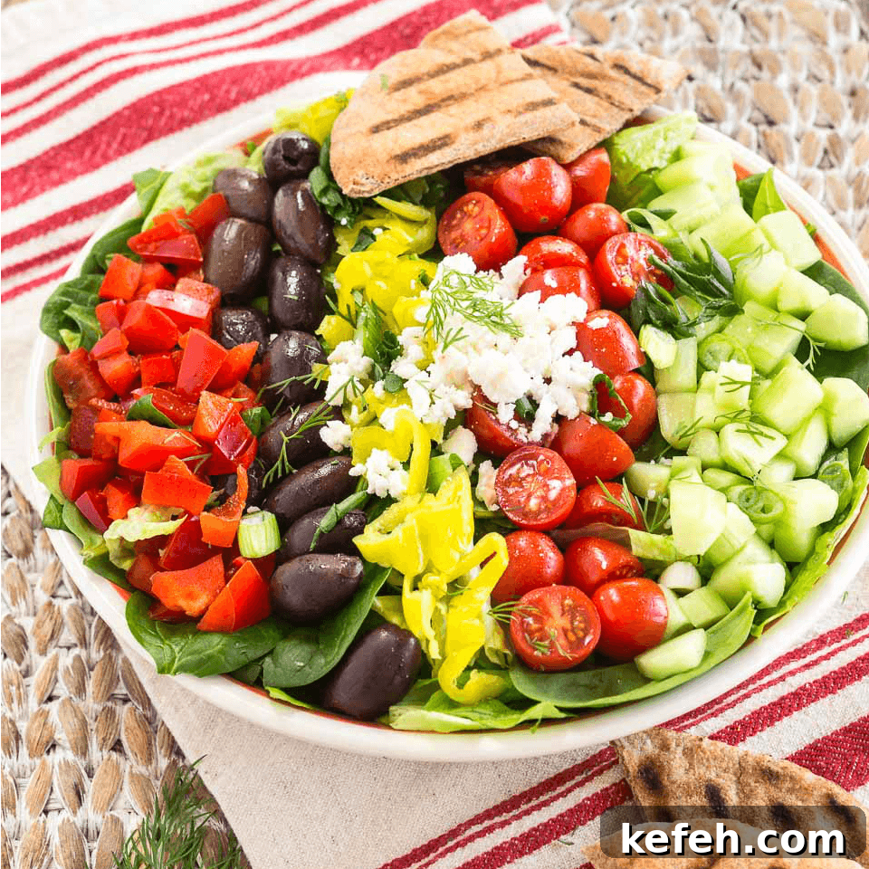 Fresh Greek Salad with Lemon Vinaigrette