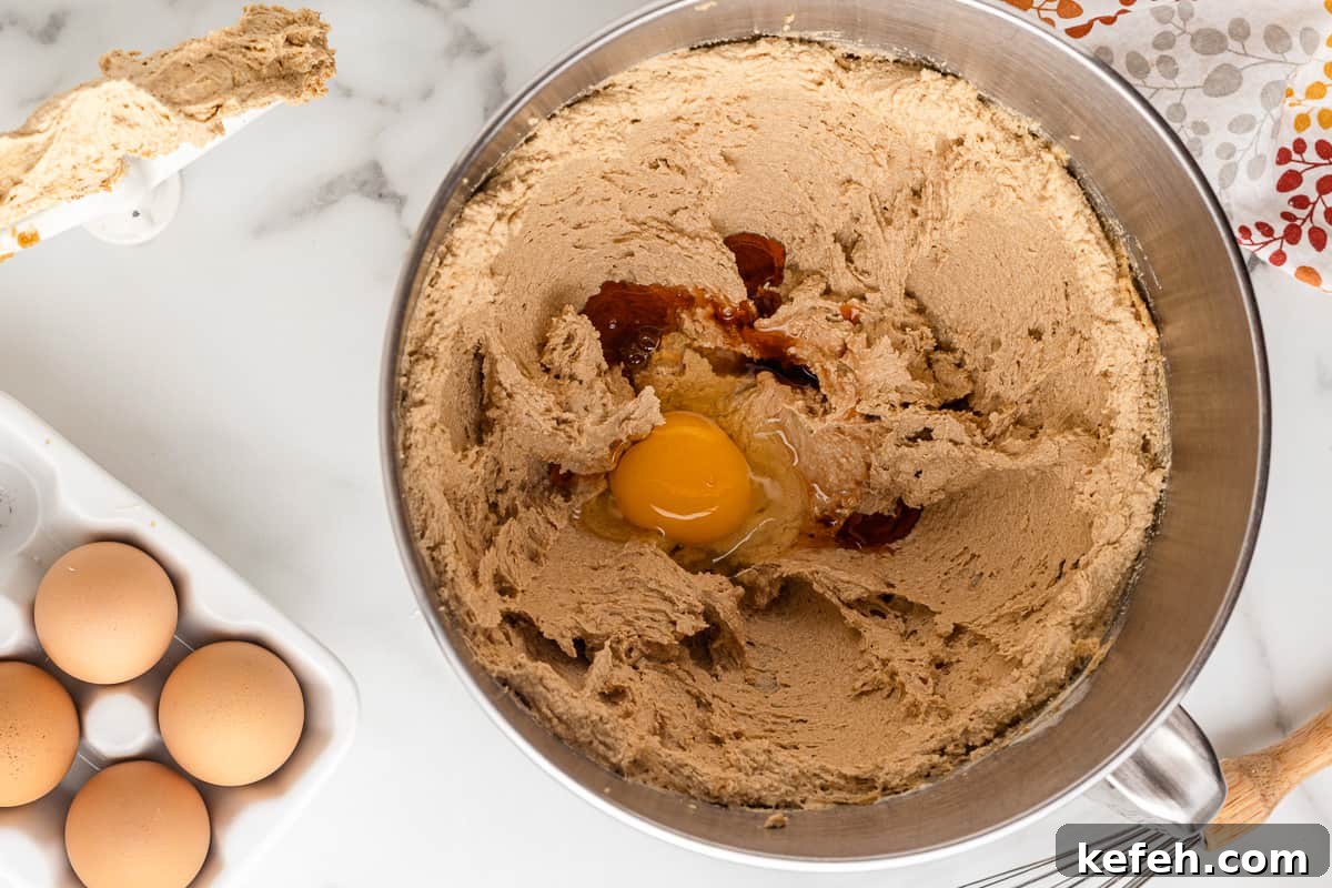 Creamed butter and sugar, with egg and vanilla added.