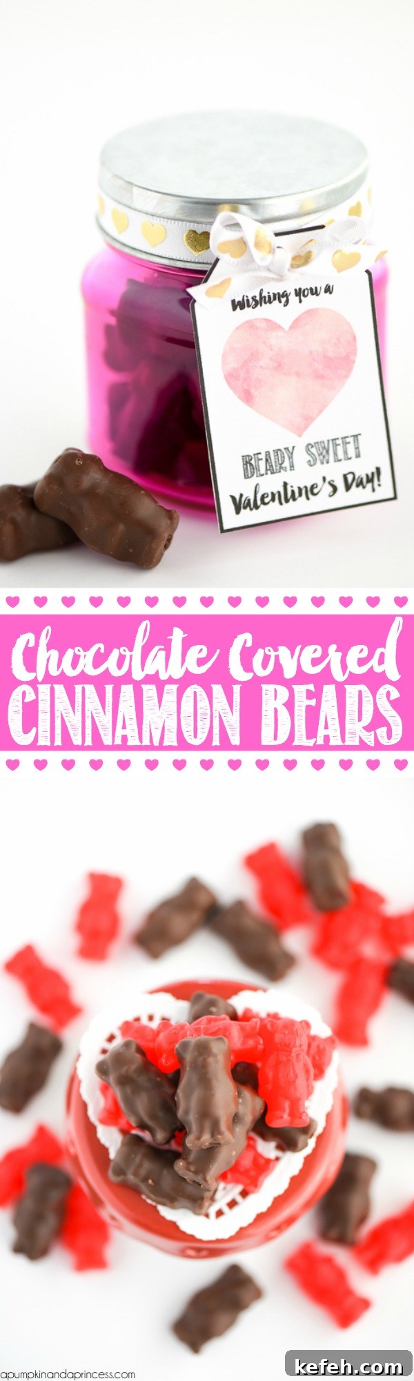 Chocolate Covered Cinnamon Bears Valentine