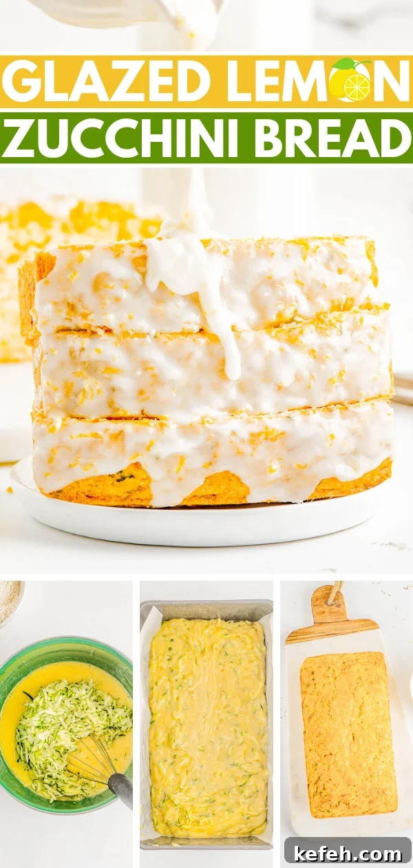 Glazed Lemon Zucchini Bread Pinterest image. 
