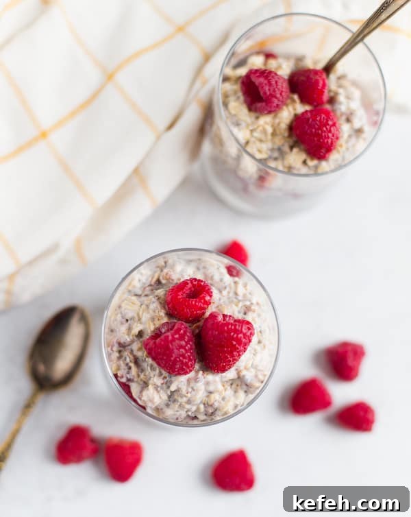 Creamy Raspberry Overnight Oats 3 Raspberry Overnight Oats