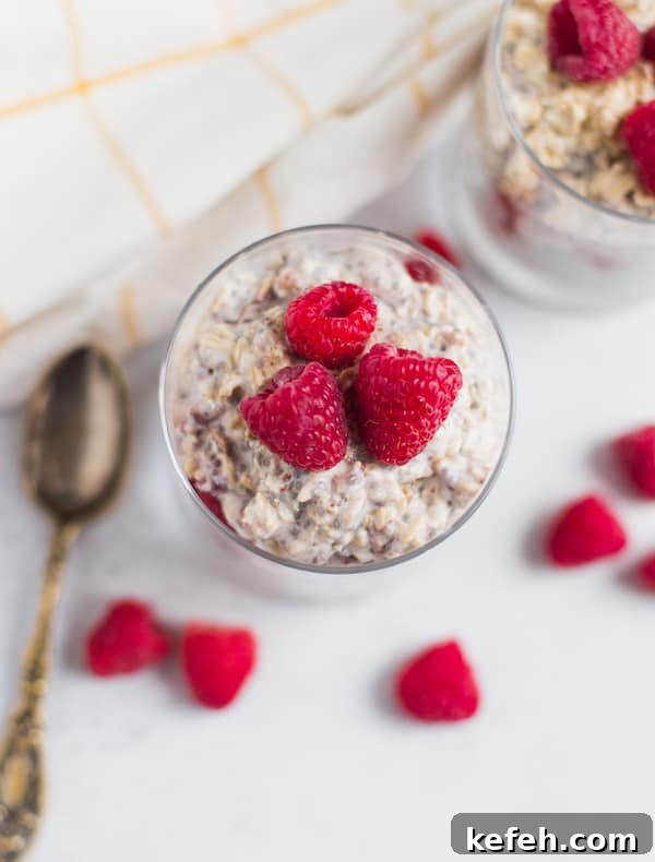 Creamy Raspberry Overnight Oats 4 Raspberry Overnight Oats