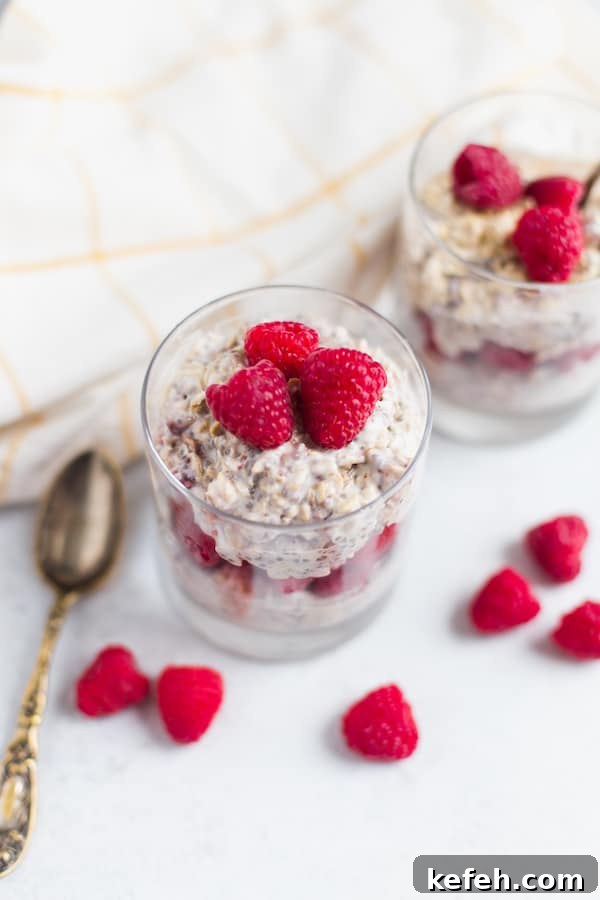 Creamy Raspberry Overnight Oats 5 Raspberry Overnight Oats