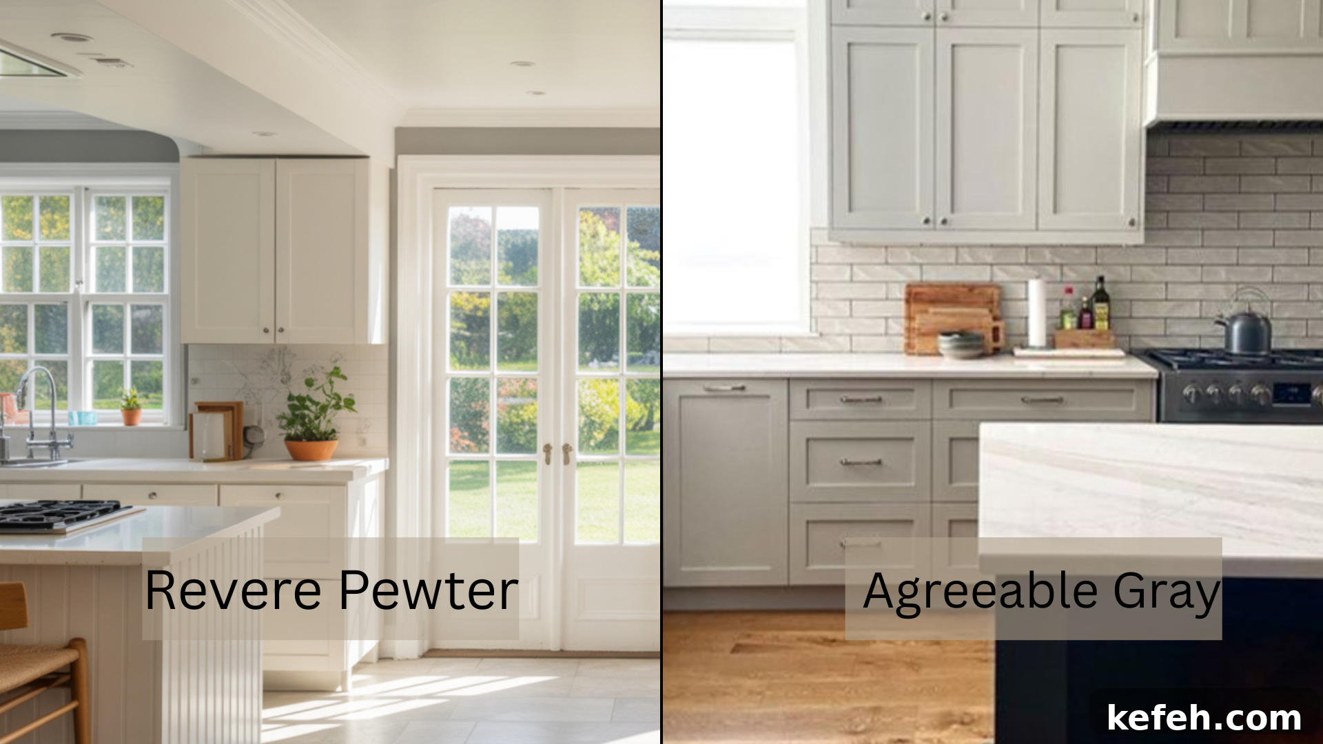 Revere Pewter HC-172 vs Agreeable Gray SW 7029: How They Compare 4 Kitchen & Dining Areas