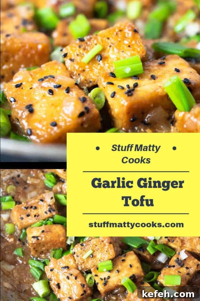 Ginger and Garlic Tofu Stir-Fry Recipe 6 ginger garlic tofu stir fry pinterest pin