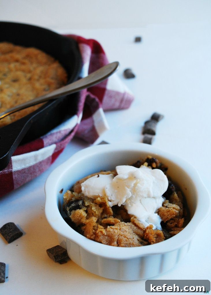 Gluten-Free Vegan Skillet Cookie - Nut-Free Recipe 4 Gluten-free & Vegan Skillet Chocolate Chip Cookie (Gluten, dairy, egg, peanut & tree nut free; vegan) Dessert recipe by AllergyAwesomeness.com