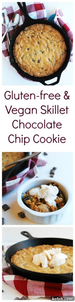 Gluten-Free Vegan Skillet Cookie - Nut-Free Recipe 9 Gluten-free & Vegan Skillet Chocolate Chip Cookie (Gluten, dairy, egg, peanut & tree nut free) Dessert recipe by AllergyAwesomeness.com