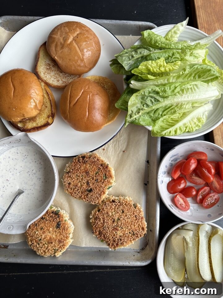 Middle Eastern Salmon Burger Recipe with Zaatar and Tahini 4 burger ingredient shot