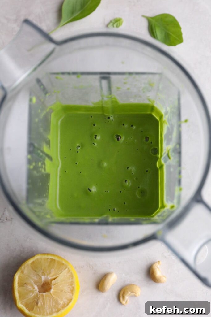 Baked Green Pesto Pasta Casserole Recipe 3 vegan basil pesto blended in Vitamix