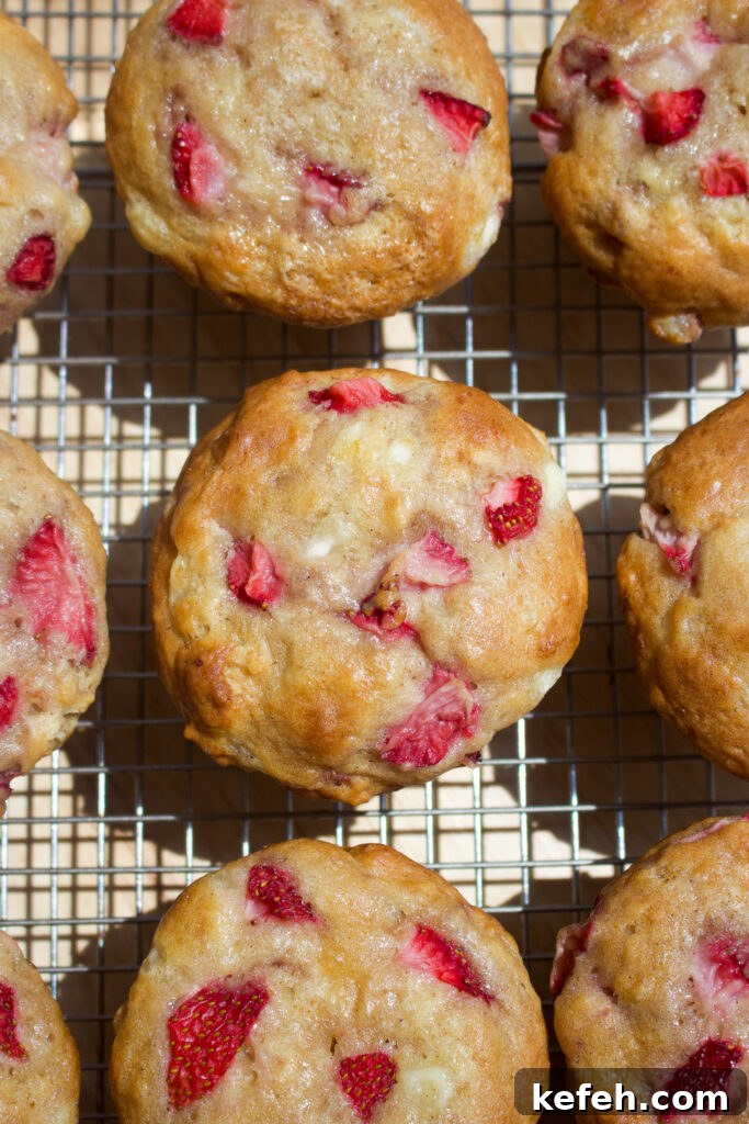 Light and Fluffy Strawberry Cottage Cheese Muffins 12 Finished strawberry muffins