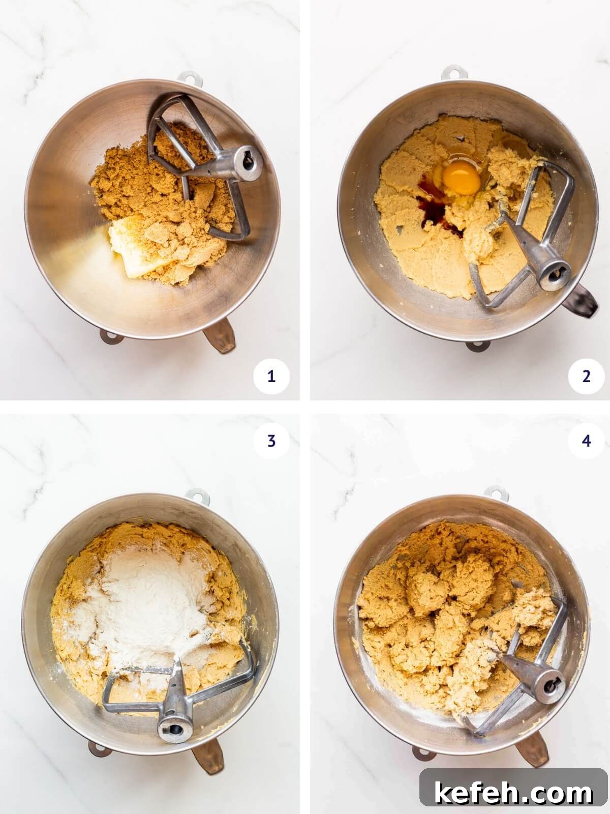 Classic Cinnamon Sugar Snickerdoodle Cookies 4 Mixing a batch of sugar cookie dough to make snickerdoodles.